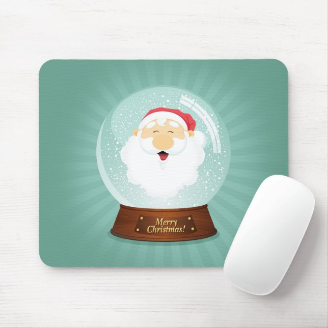 Globe Santa Claus Face Mouse Pad (With Mouse)
