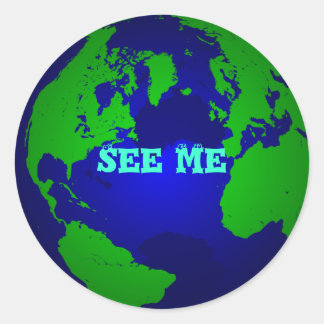 globe, See Me Classic Round Sticker