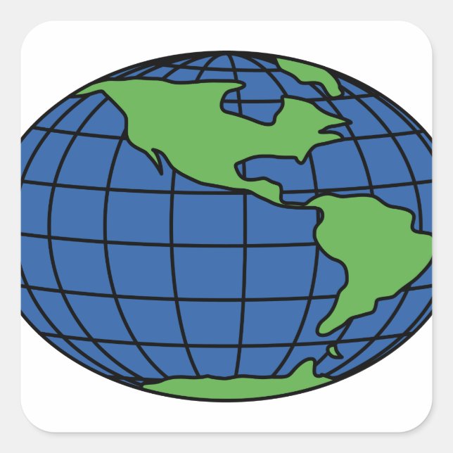 Globe Square Sticker (Front)