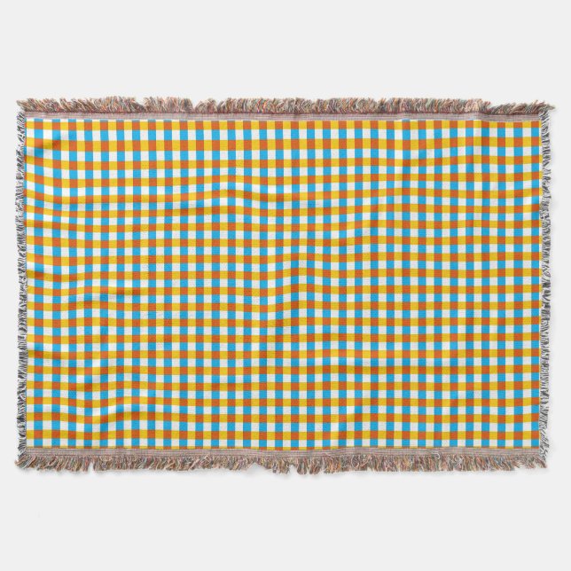 Globe Stripe Check throw blanket (Front)