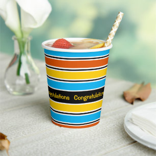 Globe Stripe Classic Congratulations paper cup