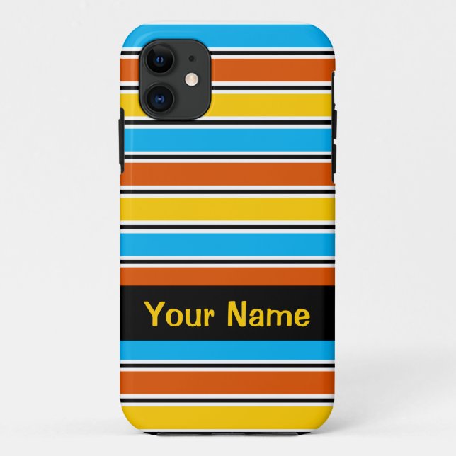 Globe Stripe Classic 'Name' iPhone case (Back)
