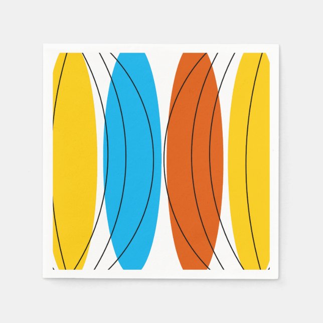 Globe Stripe paper napkin (Front)