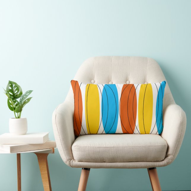 Globe Stripe throw pillow lumbar (Chair)
