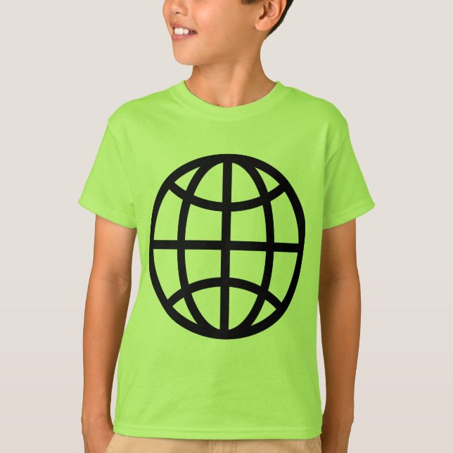 Globe Symbol - Black T-Shirt (Front)