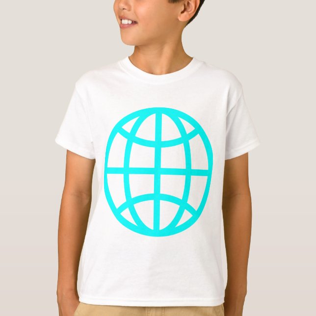 Globe Symbol - Cyan T-Shirt (Front)