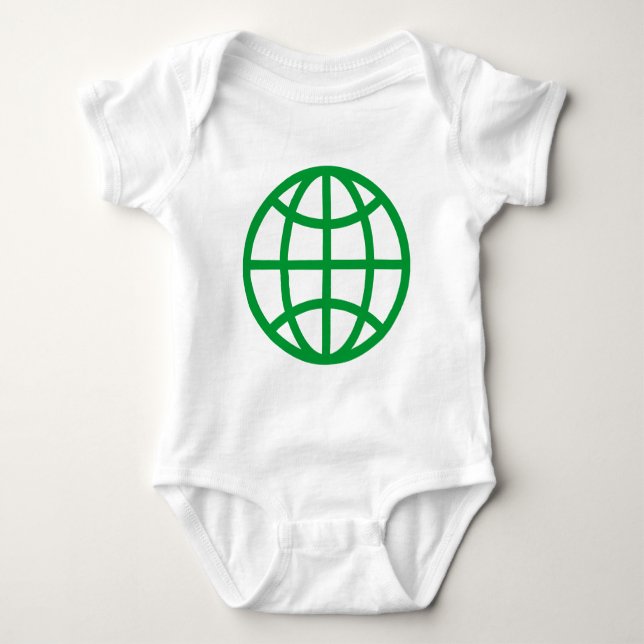 Globe Symbol - Grass Green Baby Bodysuit (Front)