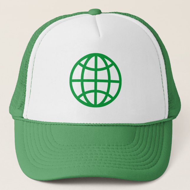 Globe Symbol - Grass Green Trucker Hat (Front)