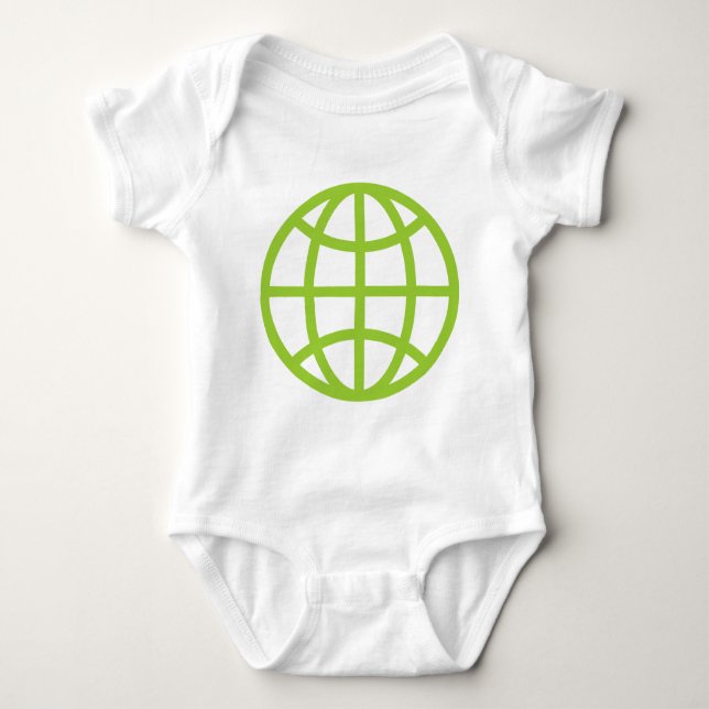 Globe Symbol - Martian Green Baby Bodysuit (Front)