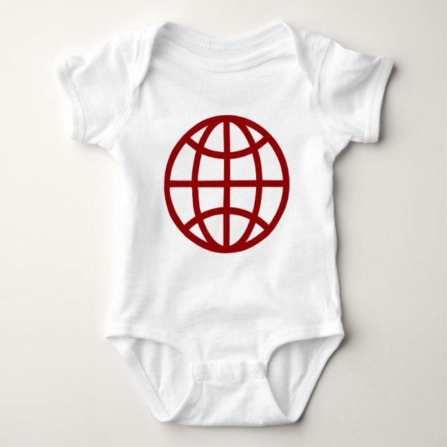 Globe Symbol - Ruby Red Baby Bodysuit (Front)