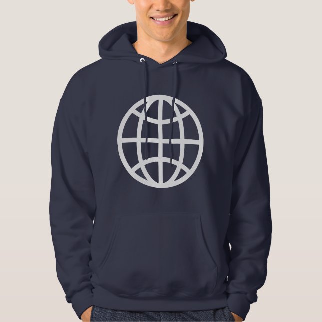 Globe Symbol - White Hoodie (Front)