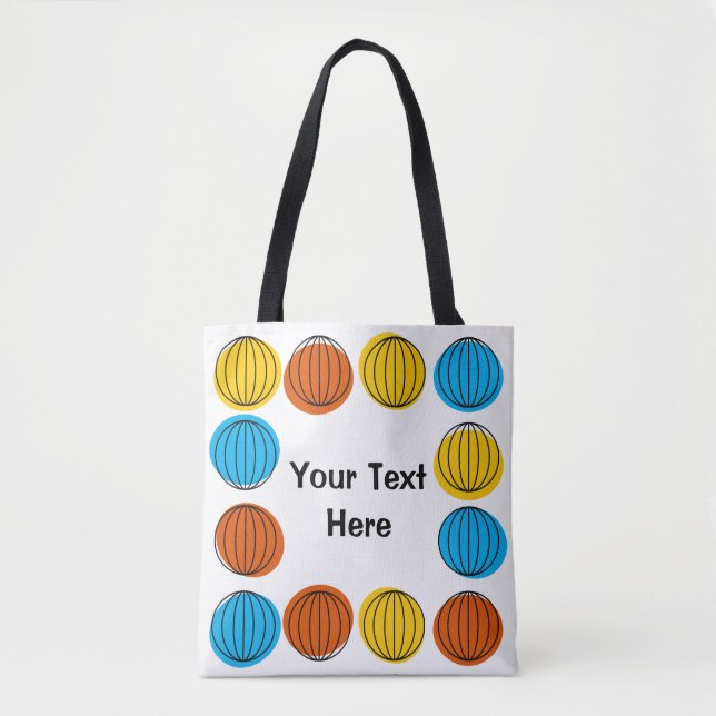 Globe Text all over tote globe back Bag (Front)