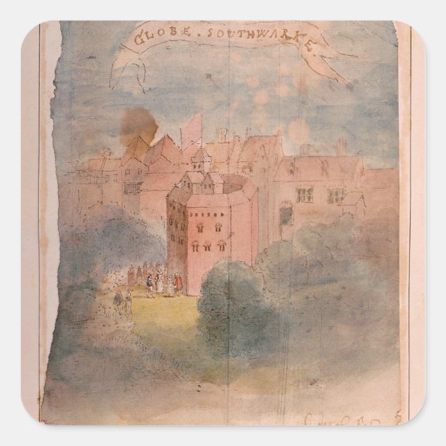 Globe Theatre, Southwark Square Sticker (Front)