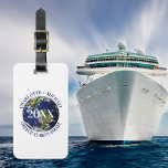 Globe world map earth cruise names year luggage tag<br><div class="desc">The globe,  earth as decoration.
Personalise and add your names and year,  vacation/travel destination
Back: blue sky as background. Add your contact information</div>