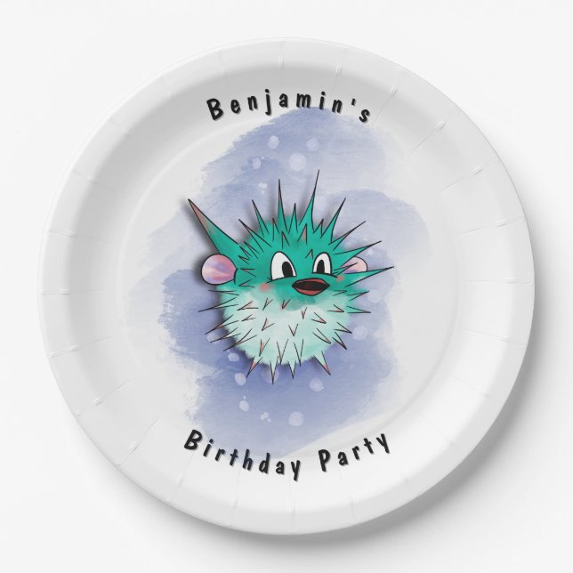 Globefish Party Paper Plate (Front)