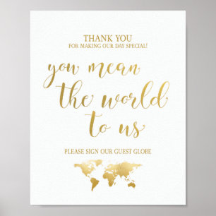 Globetrotter Glam   Globe Guest Book Sign
