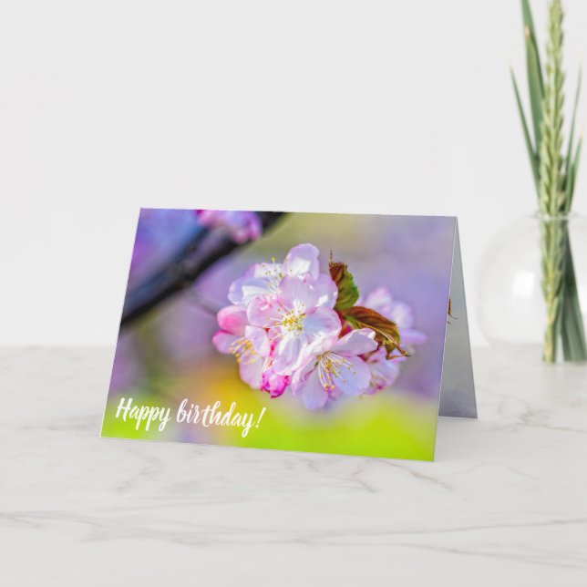 Globular Cluster Of Awesome Pink Sakura Flowers Card (Front)