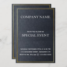 Gloden Frame Corporate Party Invitation Card