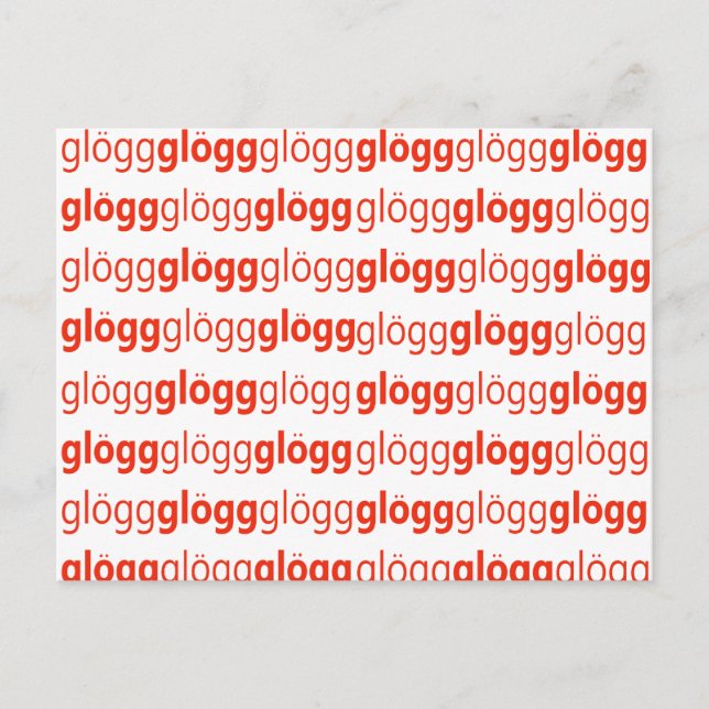 Glogg Glogg Glogg Funny Swedish Postcard (Front)