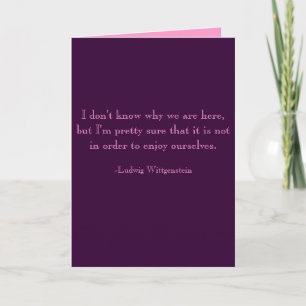 Gloomy Birthday Card, Wittgenstein Card
