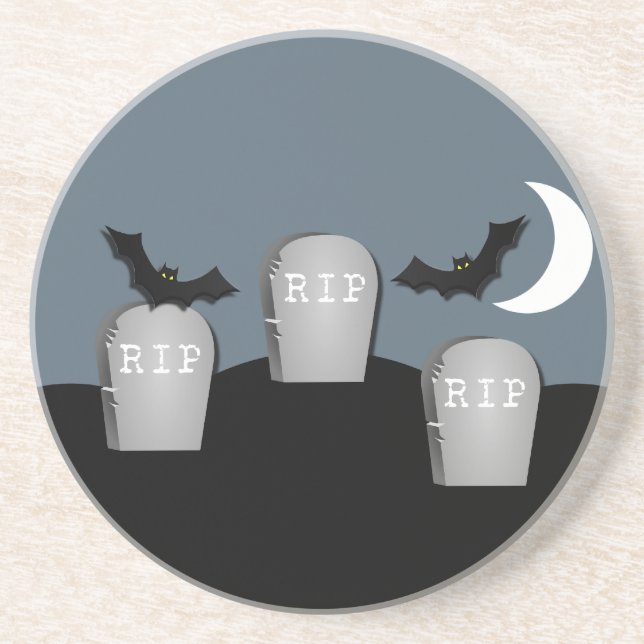 Gloomy Graveyard Halloween Coaster (Front)