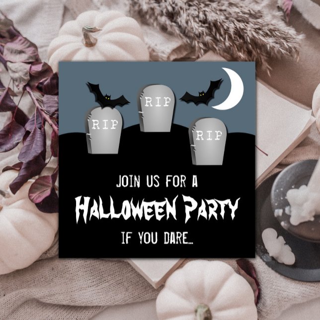 Gloomy Graveyard Halloween Party Invite (Gloomy Graveyard Halloween Party Invite)