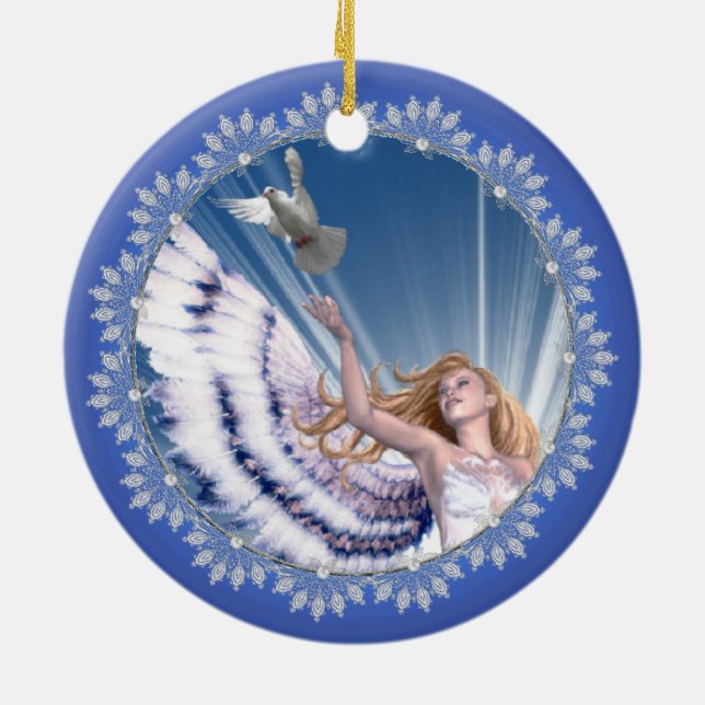 Gloria Christmas Angel Tree Ornament (Back)