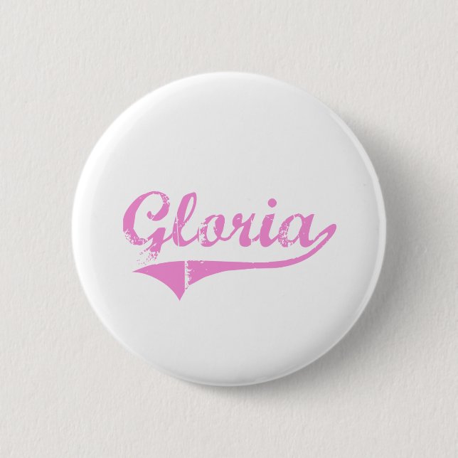 Gloria Classic Style Name 6 Cm Round Badge (Front)