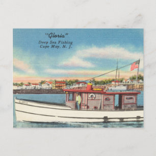"Gloria" Deep Sea Fishing, Cape May, New Jersey Postcard