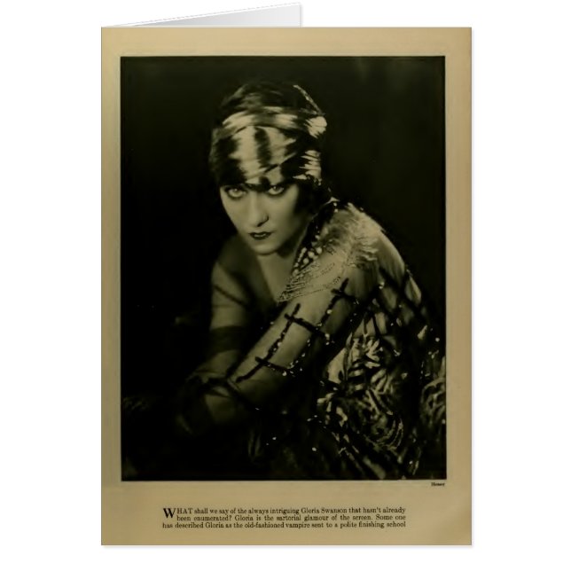 Gloria Swanson 1922 vintage portrait card (Front)