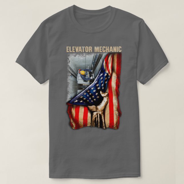 Glorious American Elevator Mechanic  T-Shirt (Design Front)