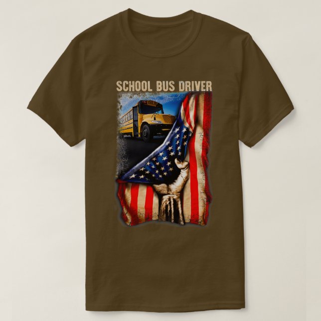 Glorious American School Bus Driver T-Shirt (Design Front)