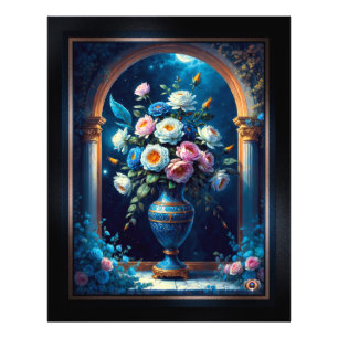 Glorious Floral Bouquet Under A Moonlit Sky Photo Print