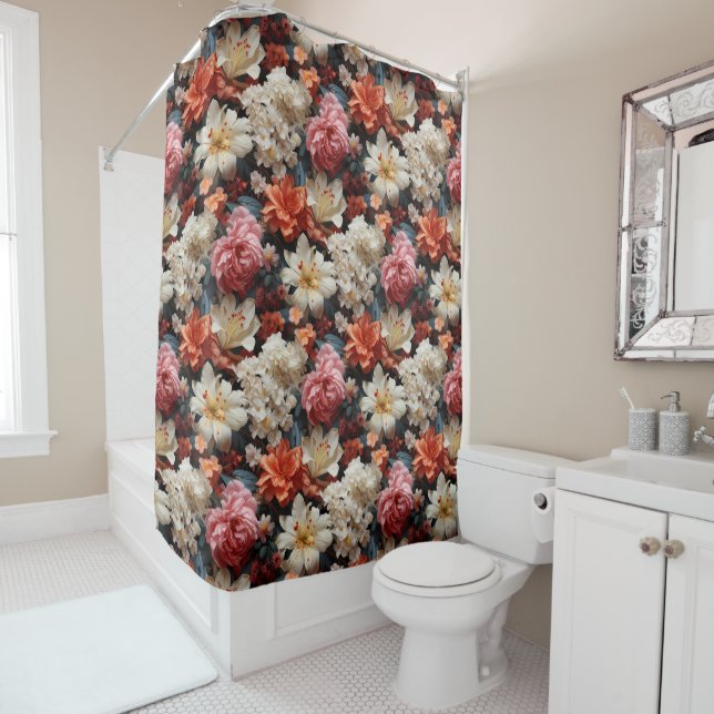Glorious Floral Fantasy Shower Curtain (In Situ)