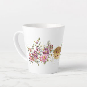 Glorious Flower Garland Personalised Latte Mug