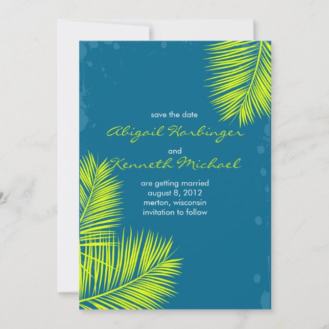 Glorious Fronds -Save the date cards (Front)