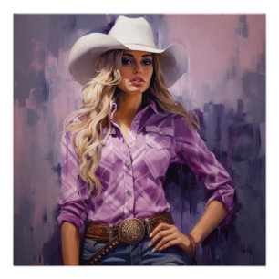 Glorious Gingham: Cowgirl Wall Art