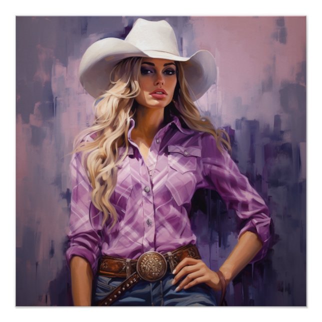 Glorious Gingham: Cowgirl Wall Art (Front)