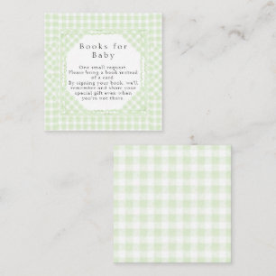 Glorious Green Gingham Books for Baby Card