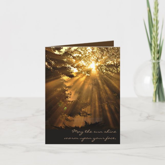 Glorious Inspirational Sunset with Sunrays Card (Front)