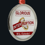 Glorious Interruption: A Golden Beginning Metal Tree Decoration<br><div class="desc">Glorious Interruption: A Golden Beginning Add a touch of romance to game night with our custom Glorious Interruption playing cards, or decorate your space with elegant holiday ornaments that symbolise eternal love and commitment. Every interruption can be glorious! The Glorious Interruption design from Achempong’s Zazzle Vibrant Collection is a bold...</div>