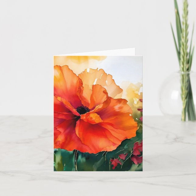 Glorious Morning poppy small card (Front)