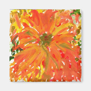 Glorious orange flower magnet