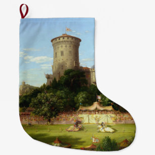 Glorious Past (Mediaeval Joust) (Vintage Art) Large Christmas Stocking