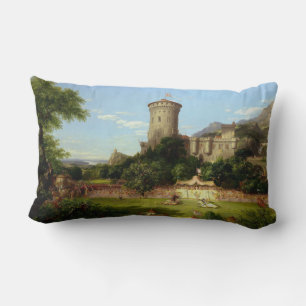Glorious Past (Mediaeval Joust) (Vintage Art) Lumbar Cushion