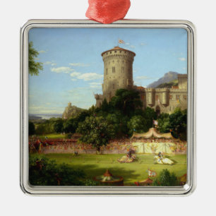 Glorious Past (Mediaeval Joust) (Vintage Art) Metal Tree Decoration