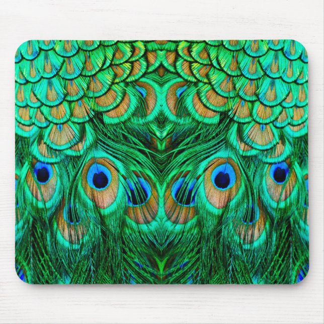 Glorious Peacock Feathers Mouse Pad (Front)