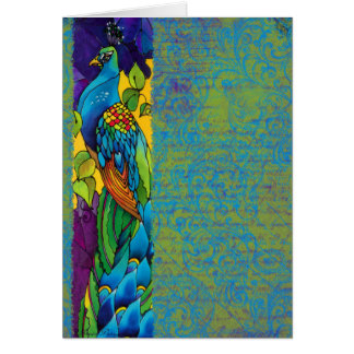 Glorious Peacock Silk Painting