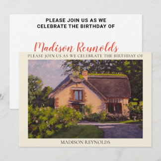 Glorious Purple Blue Orange Green Birthday Invitation