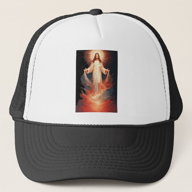 Glorious Risen Christ Christian Trucker Hat (Front)